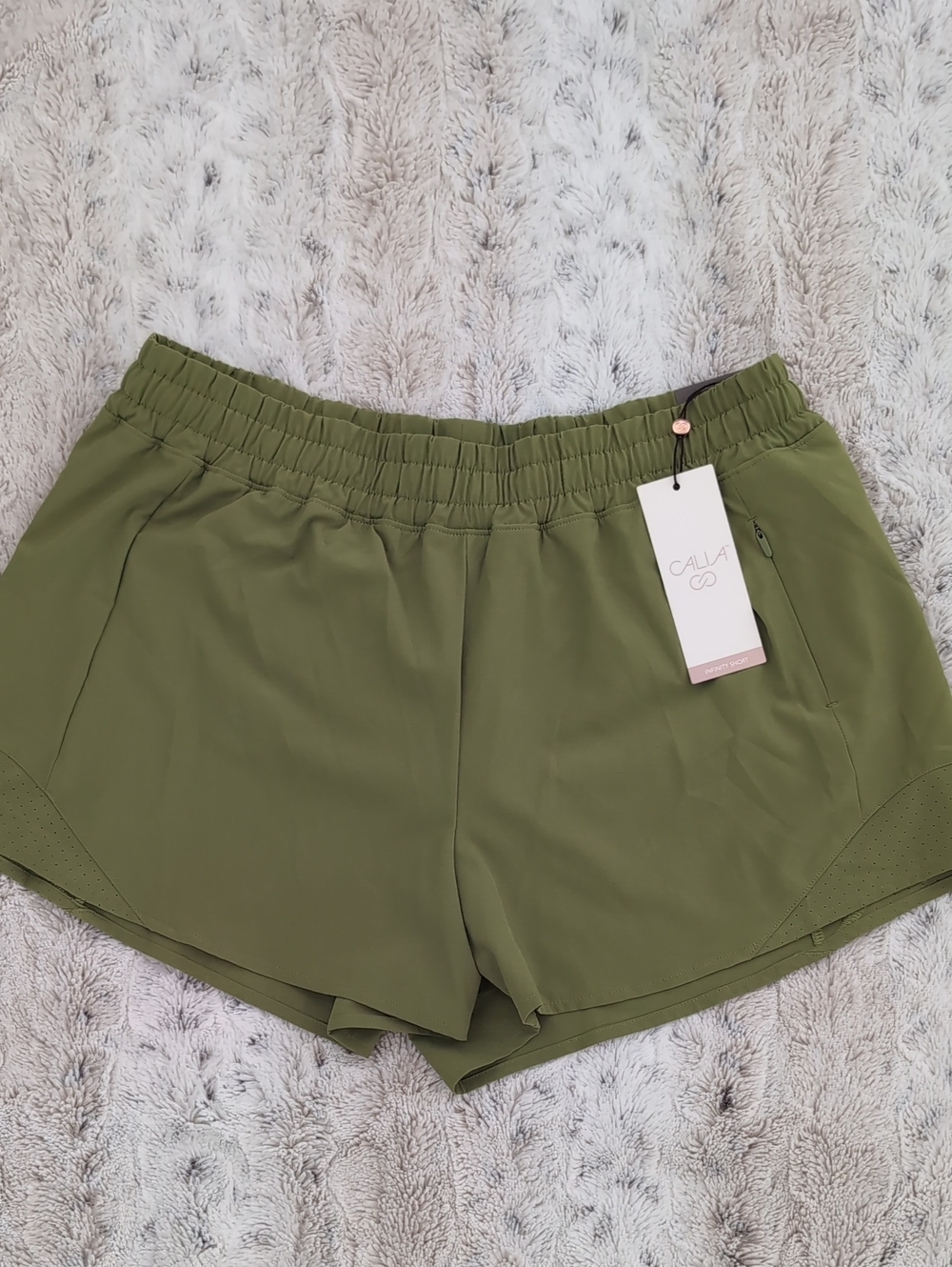 CALIA Mid Rise Infinity Dark Green Run Short